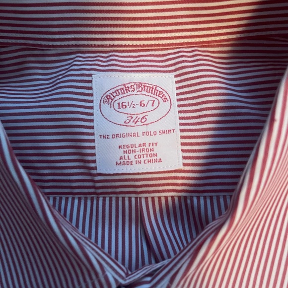 Brooks Brothers 346 Button up Size 16.5-6/7 All Cotton - Picture 2 of 2